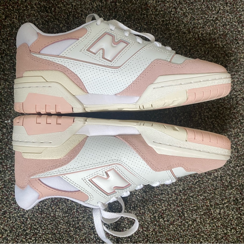 New Balance 550 Pink and White Shoes
